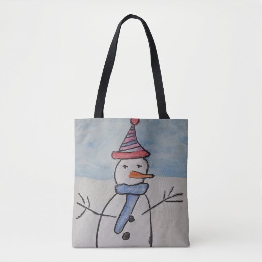 Snowman en kerstboom tote bag (Voorkant)