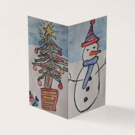 Snowman en kerstboomkerstkaart kaart