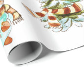  snowman- en kerstboompapier cadeaupapier (Rol Hoek)