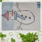 Snowman en kerstboomthee theedoek (Gevouwen)
