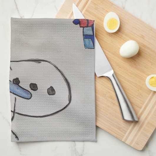 Snowman en kerstboomthee theedoek (Quarter Fold)