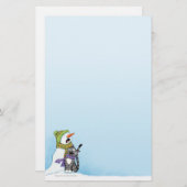 Snowman- en kerstfeestartikelen zingen briefpapier (Voorkant / Achterkant)
