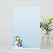 Snowman- en kerstfeestartikelen zingen briefpapier (Staand voorkant)
