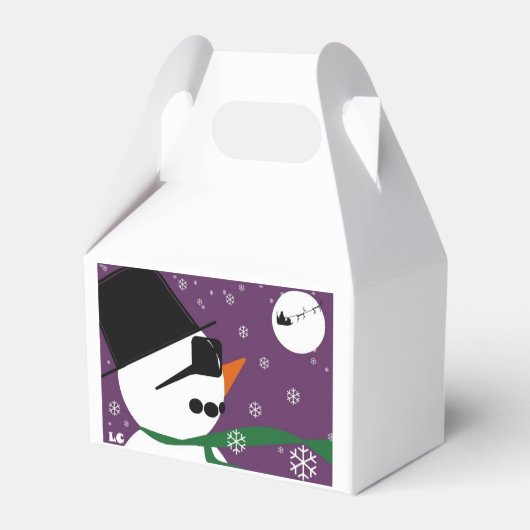 Snowman en kerstkerstfeestjes bedankdoosjes (Achterkant)