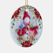 Snowman en kinderkeramisch Ornament glimlachen (Rechts)