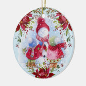 Snowman en kinderkeramisch Ornament glimlachen (Links)