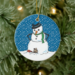 Snowman en Mouse Ornament