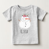 Snowman en naam meisje met kerstavond (Voorkant)