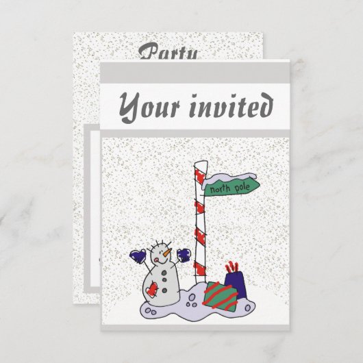 Snowman en Noordpool - Kaart (Voorkant / Achterkant)
