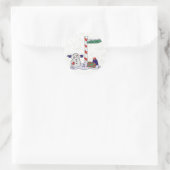 Snowman en Noordpool - Ronde Sticker (Tas)