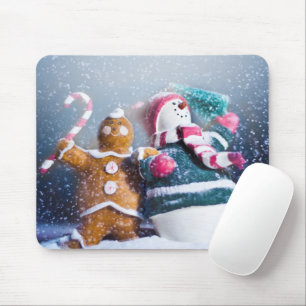Snowman en ontbijtkoek muismat