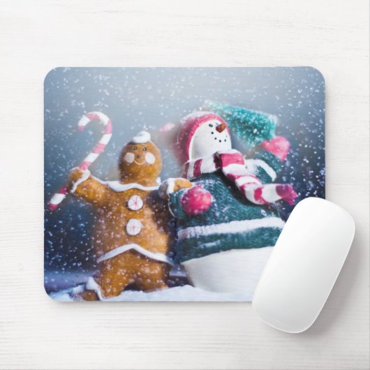 Snowman en ontbijtkoek muismat (Met muis)