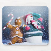 Snowman en ontbijtkoek muismat (Voorkant)