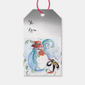 SNOWMAN EN PENGUIN WINTERSERENADE CADEAULABEL (Voorkant)