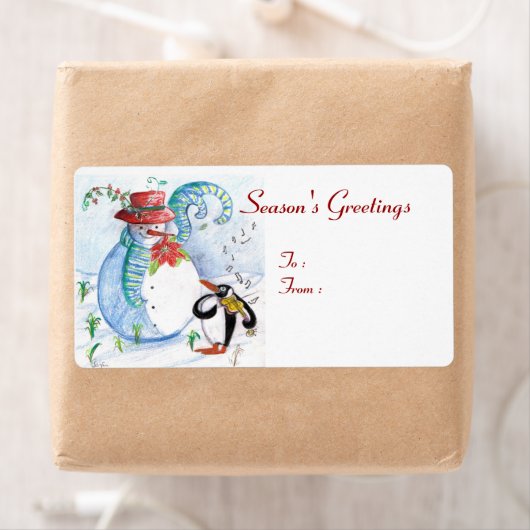 SNOWMAN EN PENGUIN WINTERSERENADE ETIKET (Insitu)