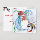 SNOWMAN EN PENGUIN WINTERSERENADE FEESTDAGENKAART (Voorkant / Achterkant)