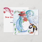 SNOWMAN EN PENGUIN WINTERSERENADE FEESTDAGENKAART (Voorkant / Achterkant)