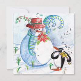 SNOWMAN EN PENGUIN WINTERSERENADE FEESTDAGENKAART