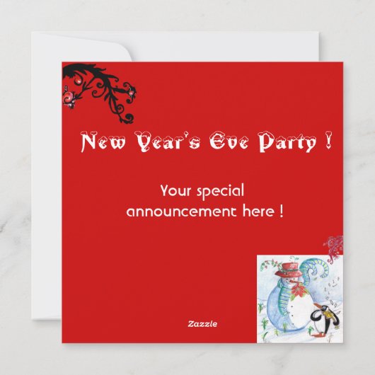 SNOWMAN EN PENGUIN WINTERSERENADE FEESTDAGENKAART (Achterkant)