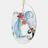 SNOWMAN EN PENGUIN WINTERSERENADE KERAMISCH ORNAMENT (Links)