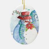 SNOWMAN EN PENGUIN WINTERSERENADE KERAMISCH ORNAMENT (Achterkant)