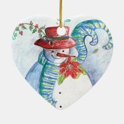 SNOWMAN EN PENGUIN WINTERSERENADE KERAMISCH ORNAMENT (Achterkant)