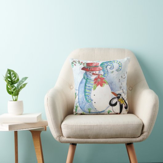 SNOWMAN EN PENGUIN WINTERSERENADE KUSSEN (Stoel)