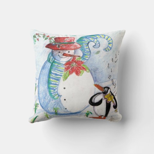 SNOWMAN EN PENGUIN WINTERSERENADE KUSSEN (Achterkant)