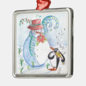 SNOWMAN EN PENGUIN WINTERSERENADE METALEN ORNAMENT (Links)