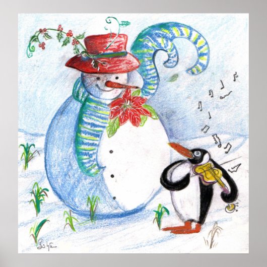 SNOWMAN EN PENGUIN WINTERSERENADE POSTER (Voorkant)
