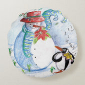 SNOWMAN EN PENGUIN WINTERSERENADE ROND KUSSEN (Achterkant)