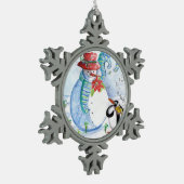 SNOWMAN EN PENGUIN WINTERSERENADE TIN SNEEUWVLOK ORNAMENT (Links)
