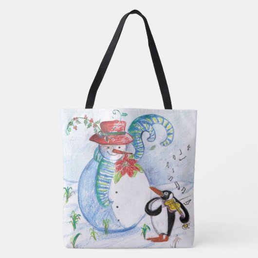 SNOWMAN EN PENGUIN WINTERSERENADE TOTE BAG (Voorkant)