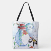 SNOWMAN EN PENGUIN WINTERSERENADE TOTE BAG (Achterkant)