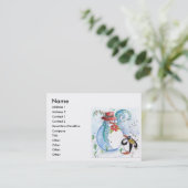 SNOWMAN EN PENGUIN WINTERSERENADE VISITEKAARTJE (Staand voorkant)