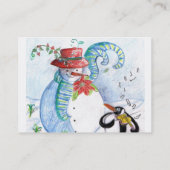 SNOWMAN EN PENGUIN WINTERSERENADE VISITEKAARTJE (Achterkant)