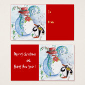 SNOWMAN EN PENGUIN WINTERSERENADE VISITEKAARTJES (Voorkant /achterkant)