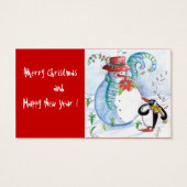 SNOWMAN EN PENGUIN WINTERSERENADE VISITEKAARTJES (Achterkant)