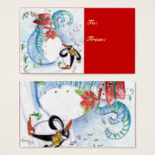 SNOWMAN EN PENGUIN WINTERSERENADE VISITEKAARTJES (Voorkant /achterkant)