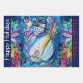 SNOWMAN EN PENGUIN'S SERENADE-kerstwrapping Inpakpapier Vel (Voorkant 3)