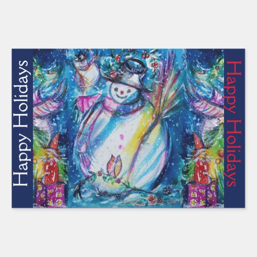 SNOWMAN EN PENGUIN'S SERENADE-kerstwrapping Inpakpapier Vel (Voorkant 3)