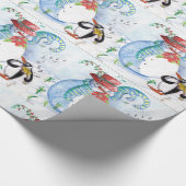 SNOWMAN EN PENGUIN'S WINTERSERENADE-Kerstmis SNELL Cadeaupapier (Hoek)