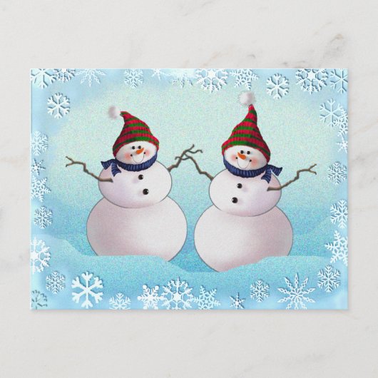 SNOWMAN EN PETTEN VAN SHARON SHARPE BRIEFKAART (Voorkant)