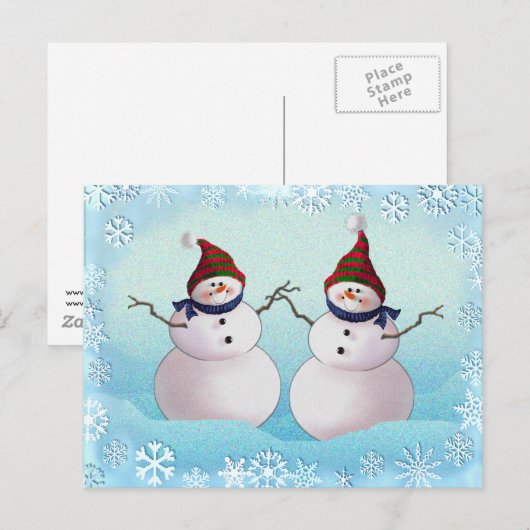 SNOWMAN EN PETTEN VAN SHARON SHARPE BRIEFKAART (Voorkant / Achterkant)