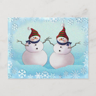 SNOWMAN EN PETTEN VAN SHARON SHARPE BRIEFKAART