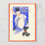 Snowman en Puppy Feestdagenkaart<br><div class="desc">Schattige Scottie Dog kerstkaarten waren populair in de jaren veertig. Prachtige Victoriaans kerstbriefkaarten! Edelwaardig baby en zijn eerste Kerstmis. Alle afbeeldingen worden liefdevol gerestaureerd voor de beste afdrukkwaliteit! Eenvoudig aan te passen! Oude mode-briefkaarten.</div>