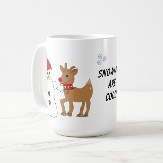 Snowman en rendier koffiemok (Voorkant links)