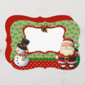 Snowman en Santa Claus Feestdagenkaart (Voorkant / Achterkant)