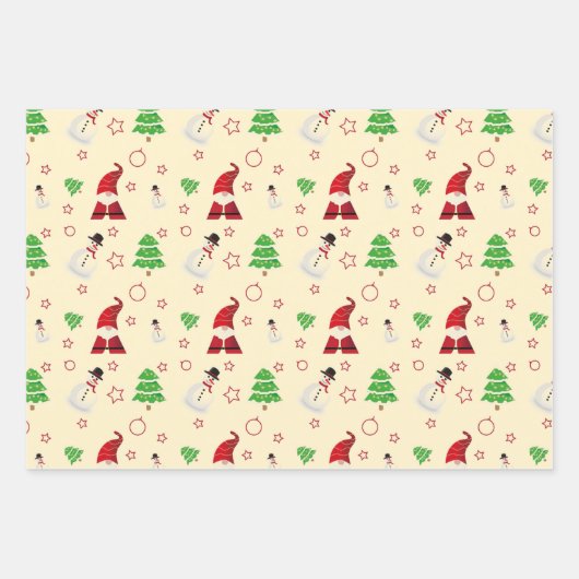 Snowman en Santa Claus Inpakpapier Vel (Voorkant 2)