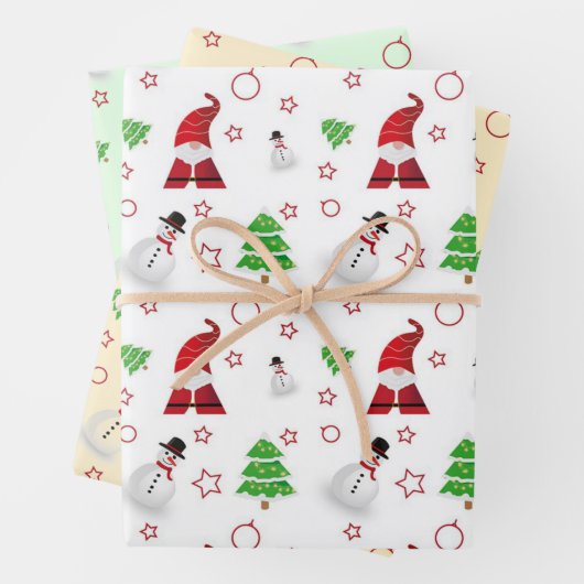 Snowman en Santa Claus Inpakpapier Vel (In situ)